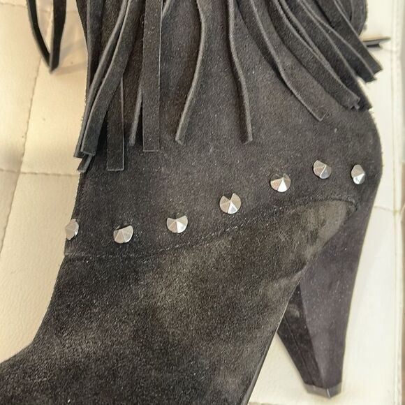 William Rast Fringe Black bootie with studs - Picture 3 of 7